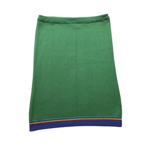 Vintage Mondi Skirt Womens‎ 38 Green Knit Rainbow Stripe Made in W Germany 80s